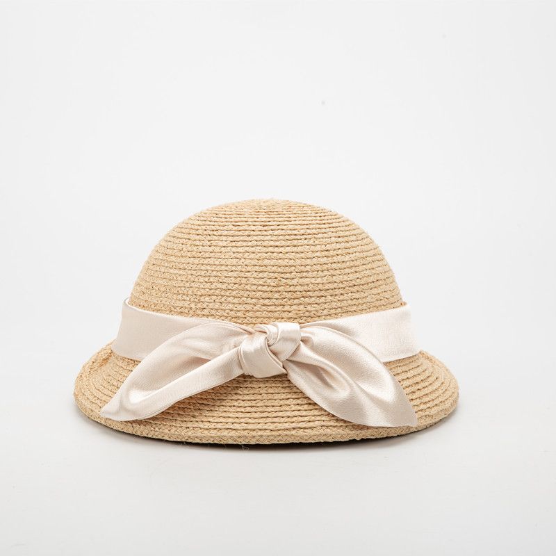 Hot Sale Women Raffia Straw Hats Ribbon Bow Blower Ladies Summer Fedora Outdoor Sun wedding Party Hat_autovado.com