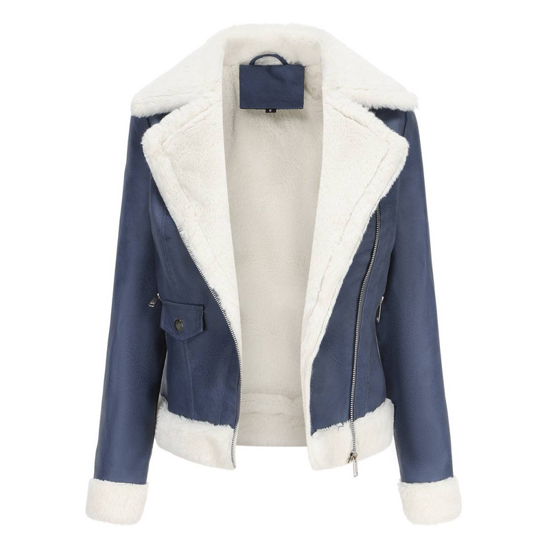 New Suede women's long-sleeved warm lapel jacket European and n commuter casual jacket_autovado.com