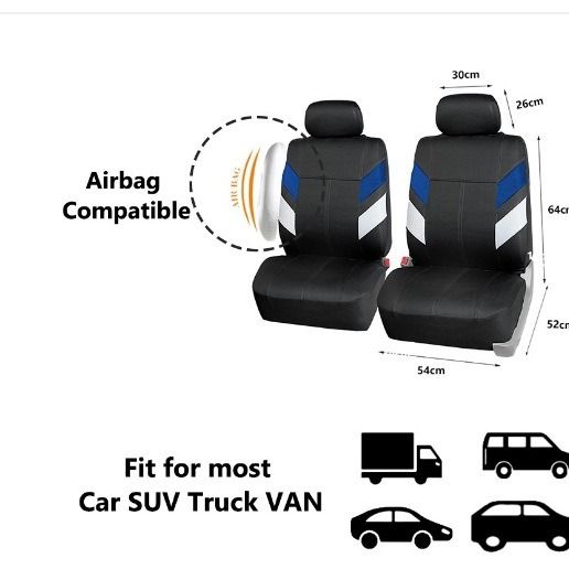 New splicing color Blue white sandwich Black PVC car seat cover_autovado.com