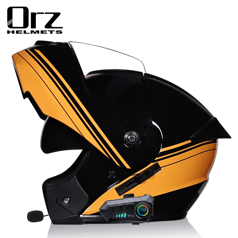 Motorcycle Accessories & Parts Bluetooth Helmet Men's and Women's Flip Up Helmet Personality Cool Double Lens Summer Internet Celebrity Hat_autovado.com