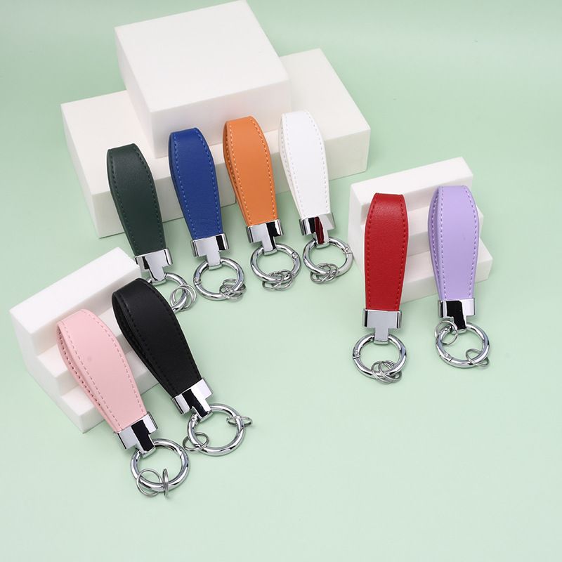 T Shaped Leather Keychain Stylish And Simple Mini Key Ring Creative Portable Color Pendant Key Chain_autovado.com