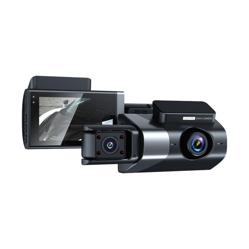 Driving recorder HD 1080P with WiFi with display three-recording three-lens car front car rear reversing image_autovado.com