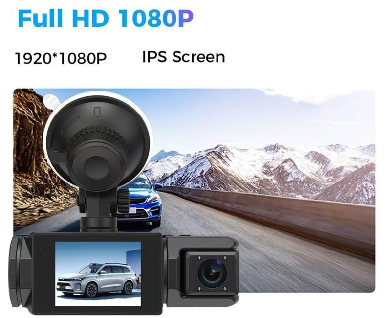 High Definition 1080P Driving Recorder With Three Lenses And Simultaneous Display, Equipped With Reverse Image, Mobile WIFI, Car DVR_autovado.com