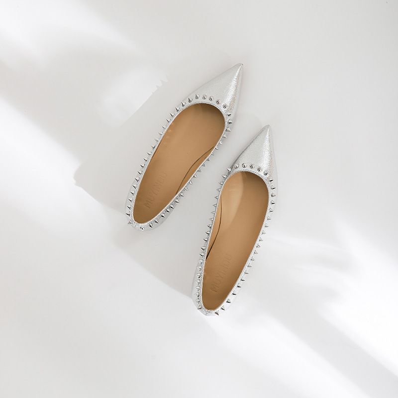 Women's shinguchi party commuter big size premium red bottom nude pointed flats_autovado.com