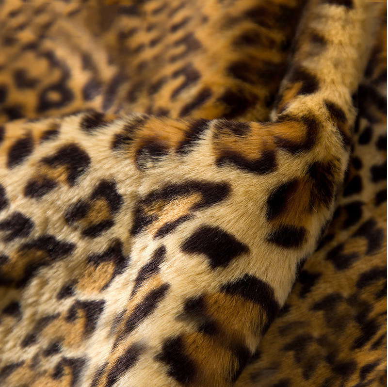 Women's fur coat women's mid-length suit collar sexy leopard print coat_autovado.com