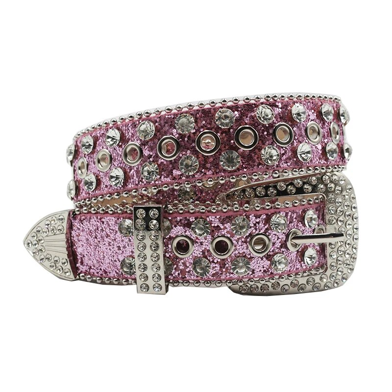 HOT New Western Diamond Studded Bling Rhinestone Belt Cowboy Cowgirl Cinto De Strass Skull For Women Men Fashion Ceinture_autovado.com