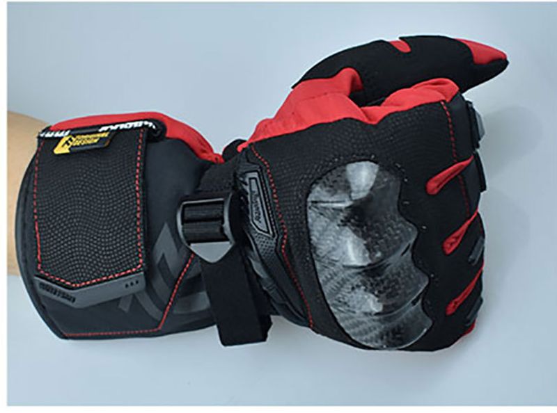 MADBIKE Winter Motorcycle Touchscreen Waterproof Drop-proof Warm Riding Off-road Thickened Long Carbon Fiber Gloves_autovado.com
