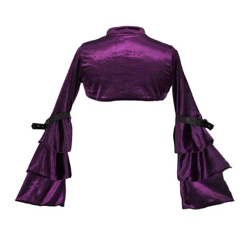 Women's Clothing Short slim dress coat Women's long sleeved small cape waistcoat Spring and autumn casual velvet small outerwear top_autovado.com