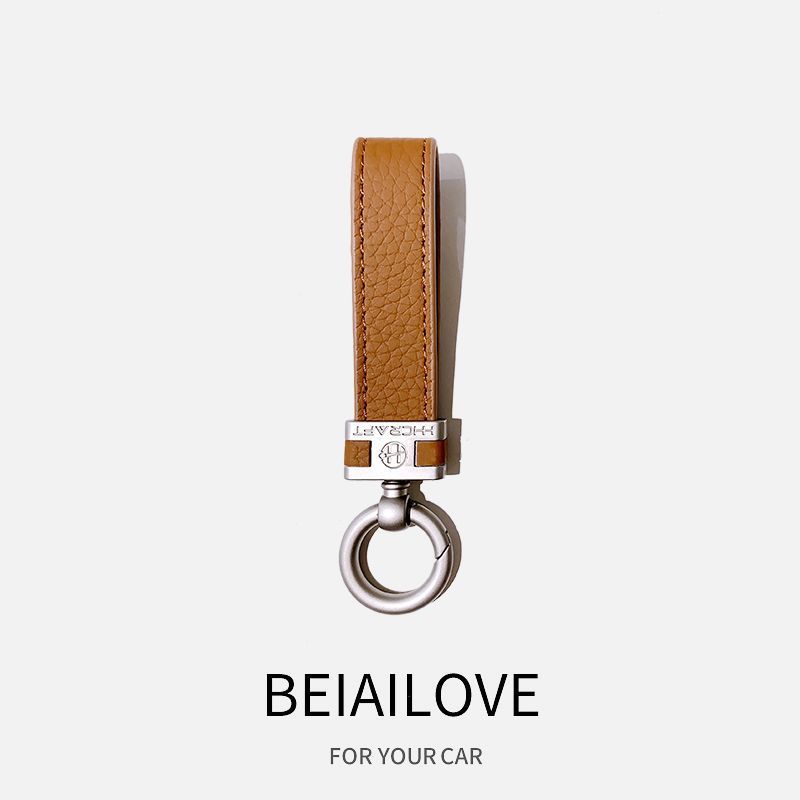 Sakura Car Keychain Women's Fashion Personality High End Genuine Leather Keychain Car Key Pendant Car Bag Ornaments_autovado.com