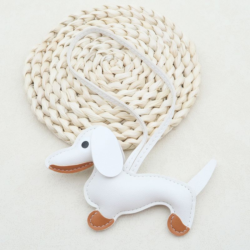 Dachshund Pendant Cute Diy Lanyard Leather Puppy Bag Pendant Schnauzer Couple Car Pendant_autovado.com