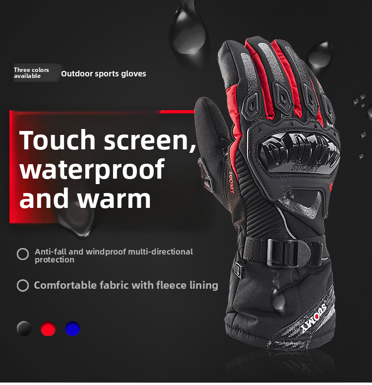 Winter Motorcycle Waterproof Warm All-Season Riding Motorbike Rider Anti-Fall Off-Road Thickened Long Gloves For Men_autovado.com