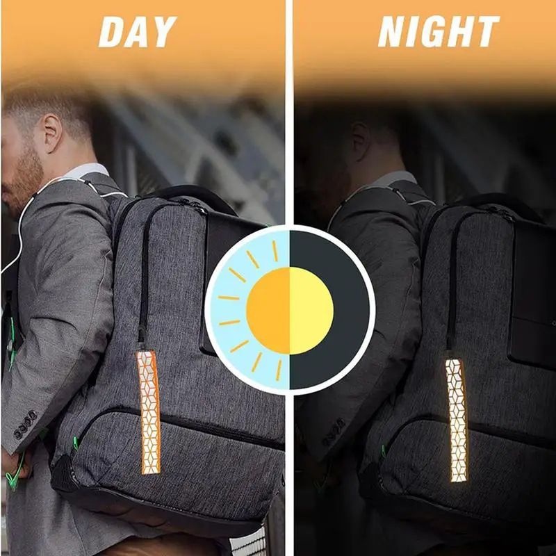 Reflective pendant pendant backpack running reflective keychain with hook reflective strip reflective tape_autovado.com