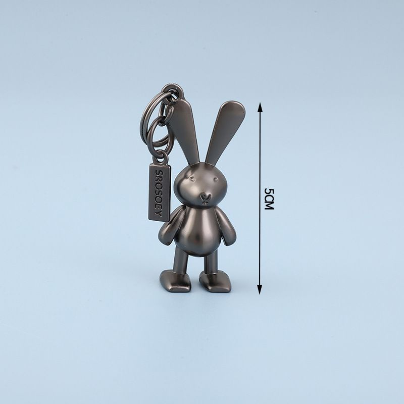 Car Keychain Metal Electroplating Rabbit Pendant_autovado.com