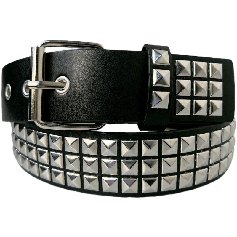 Women's Belts pyramid cybery2k subculture gothic square beads rivet belt belt for women cross-border_autovado.com