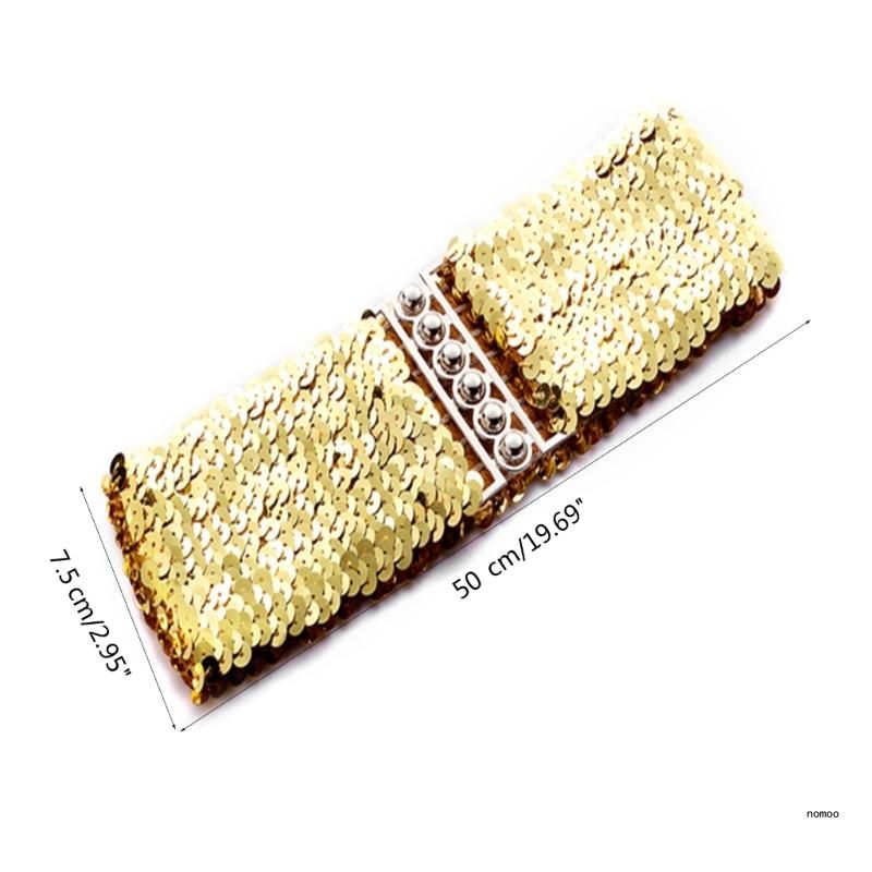 HOT Cowboy Bling Full Sequins Elastic Eye-Catching Belt for Adult_autovado.com