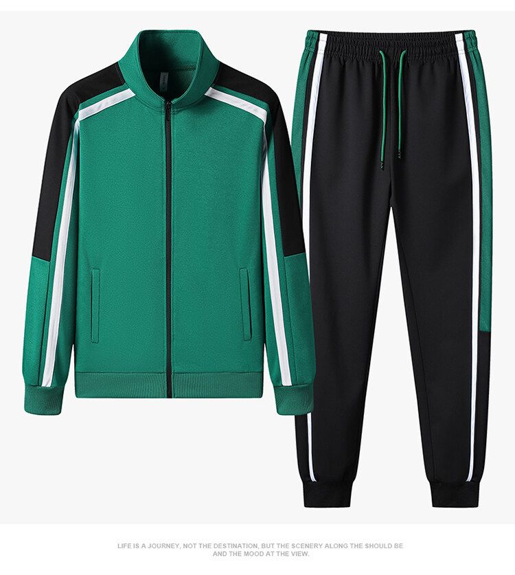 Men's Clothing Spring and Autumn Men's New Casual Sports Suit Youth Fashion Stand Collar Cardigan Two piece Jacket Men_autovado.com