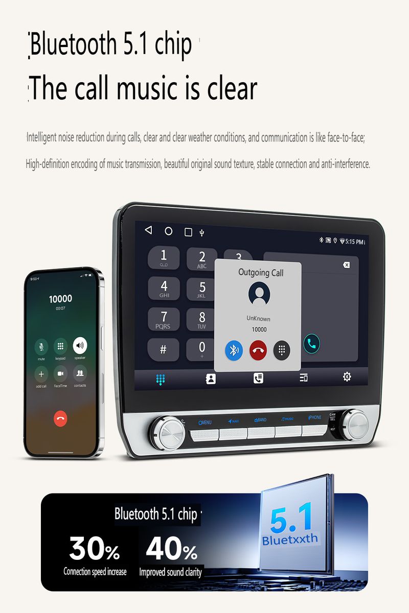 10.1" Universal Android Car Stereo With HD Backup Camera - 4G Octa-Core Touchscreen GPS Navigation System, Wireless CarPlay/Android Auto, Bluetooth 5_autovado.com