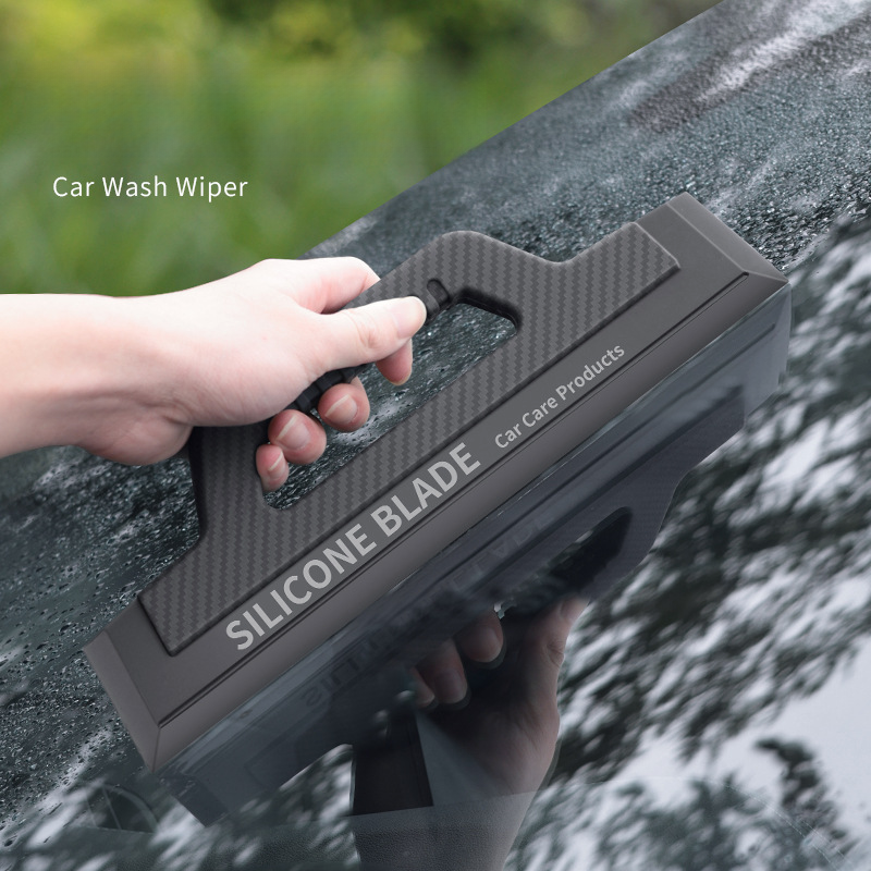 Wash Shop Water Scraping Special Carbon Fiber Pattern Silicone Wiper Film Tool Does Not Damage Car Paint_autovado.com