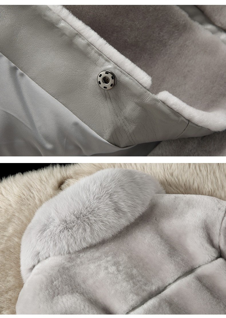Women's Clothing Cashmere Splicing Fur One Medium Length Fox Fur Collar Coat Fur Coat_autovado.com