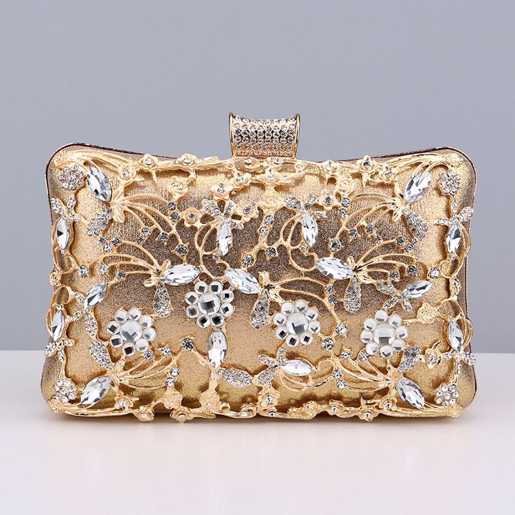 Popular diamond-encrusted dinner bag, European and American women's retro banquet bag, hand-held versatile dress evening bag_autovado.com
