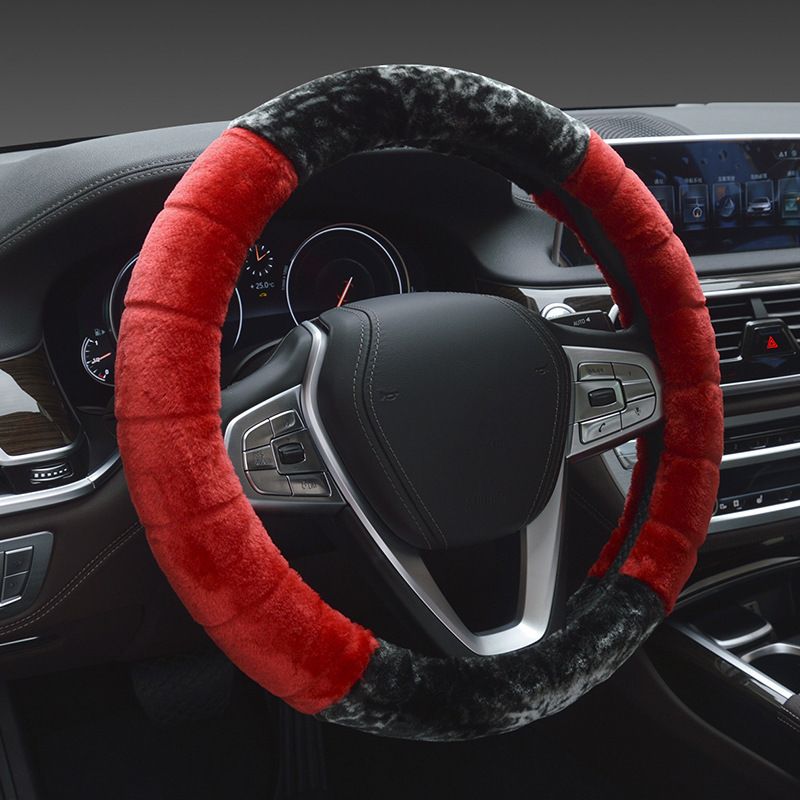 New Car Short Plush Winter Non-Slip Warm Universal Steering Wheel Cover_autovado.com