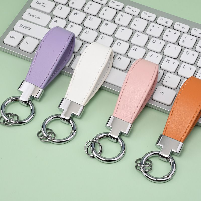 T Shaped Leather Keychain Stylish And Simple Mini Key Ring Creative Portable Color Pendant Key Chain_autovado.com