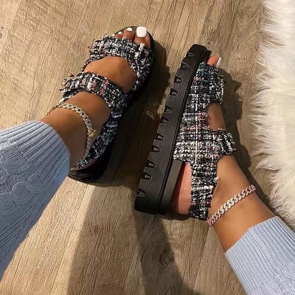 Women's fashion new large size platform sandals round head small wind sandals_autovado.com