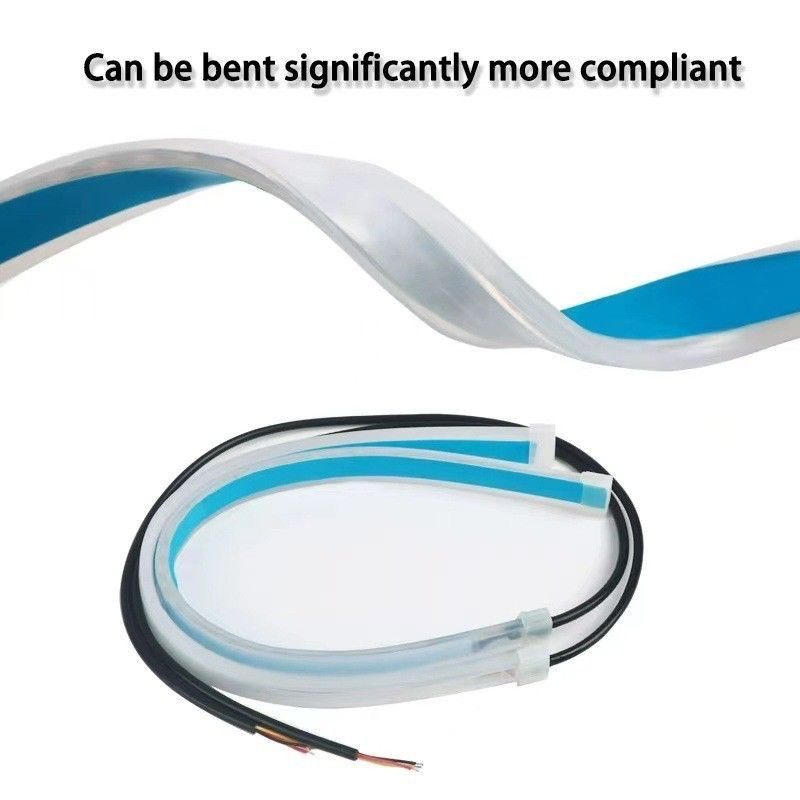 Car Daytime Running Ultra-Thin Guide Flowing Turn Signal Universal LED Silicone Light Strip No Disassembly Required_autovado.com