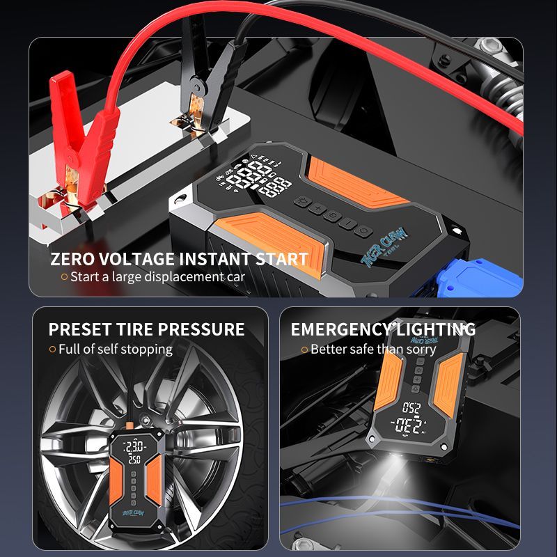 4 In 1 Tiger Claw Tool Jump Starter Air Pump Car Jumper Train Power Bank_autovado.com