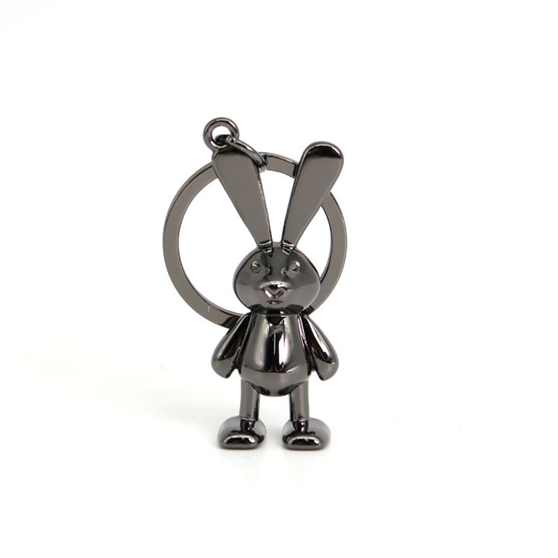 Metal Rabbit Keychain Car Keychain Couple Pendant Mobile Phone Rabbit Year Exclusive Bag Pendant_autovado.com