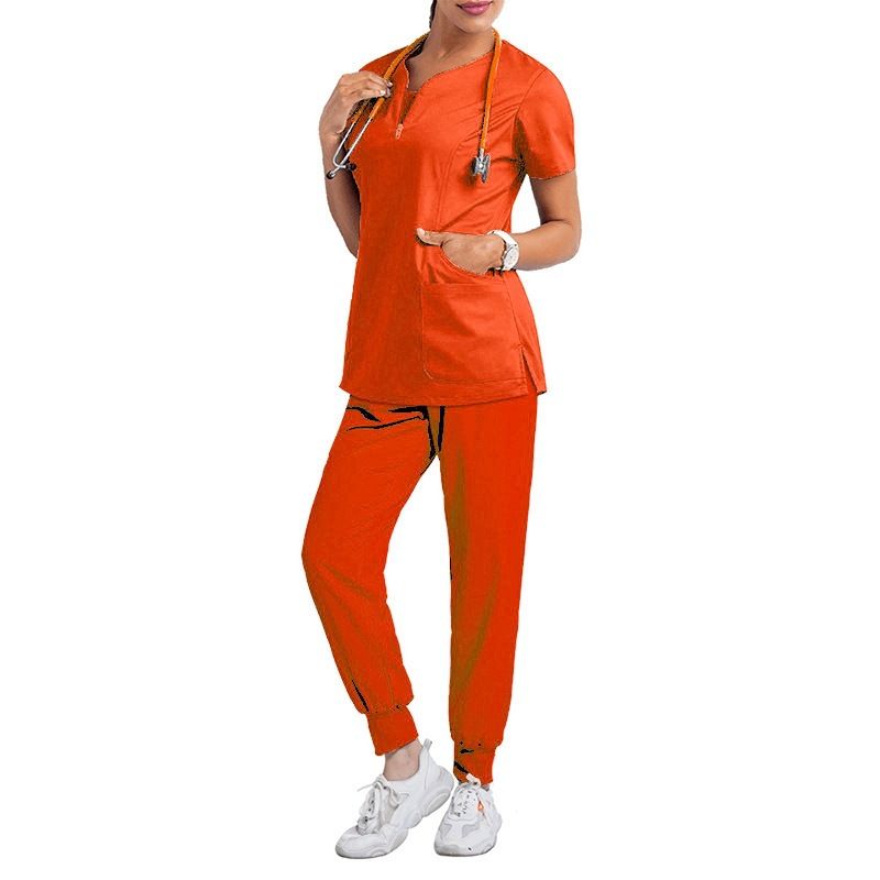 Women's ready-to-use oral dentist surgical gown split toiletry suit elastic quick-drying hospital nurse uniform_autovado.com