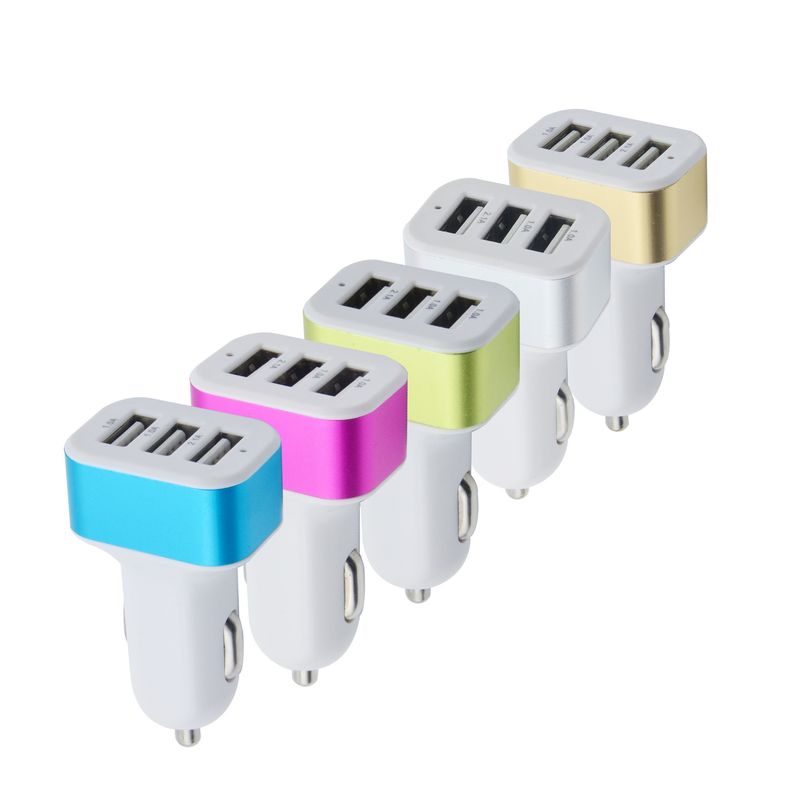 1A 3USB Square With Aluminum Alloy Mobile Phone Charger, Car Charger_autovado.com