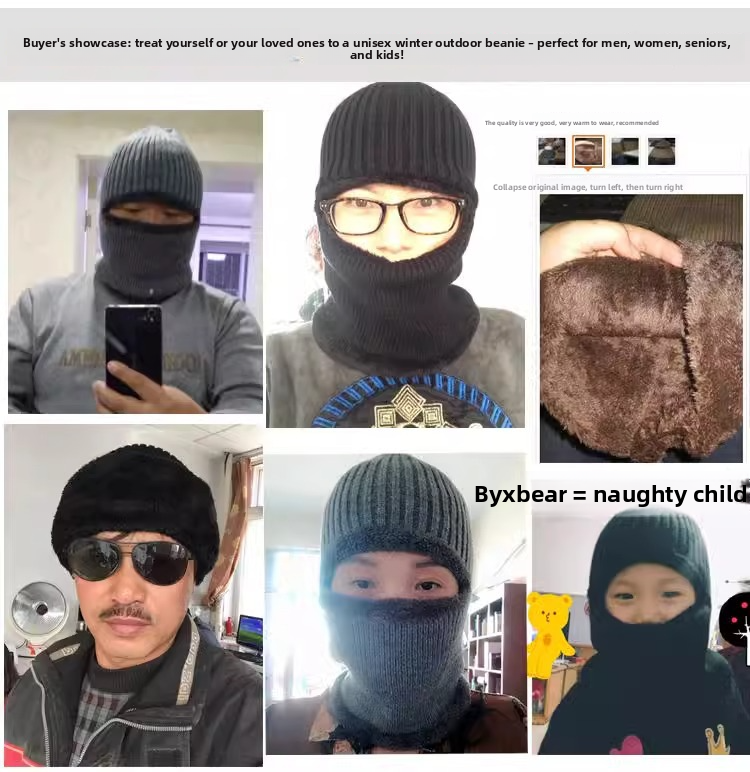 Warm Headgear For Men And Women, Windproof Hat, Cold-Proof Mask, Winter Cycling Neck Warmer, Face Shield, Electric Bike_autovado.com