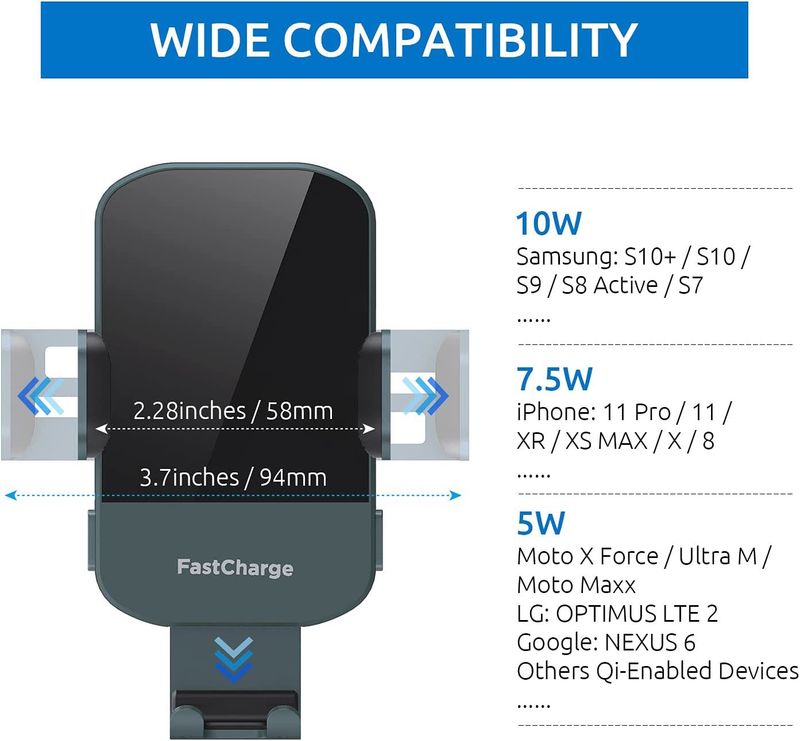 Car Wireless Charger 15W Fast Charging Automatic Clamping Car Charger Phone Holder Windshield_autovado.com