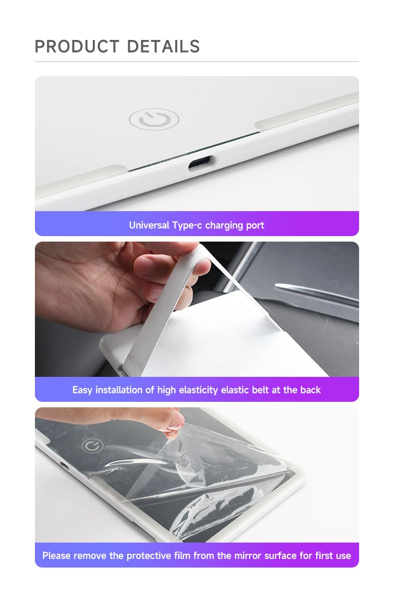 Direct Car LED Makeup Sun Visor Touchscreen Double Button Light-Up Mirror_autovado.com