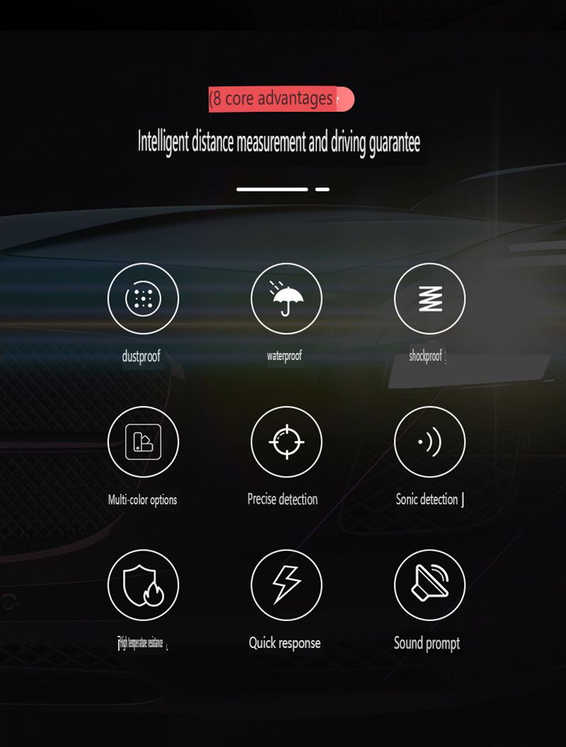 8-Sensor LED Parking Radar System With Voice Alerts & Crescent Display - Universal Front/Rear Bumper Parking Assistant For Cars/SUVs/Trucks_autovado.com