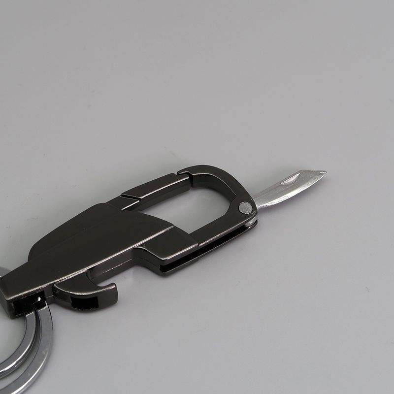 Multifunctional Creative Bottle Opener Knife Keychain Men's Business Waist Hanging Zinc Alloy Laser Engraved Key Ring_autovado.com
