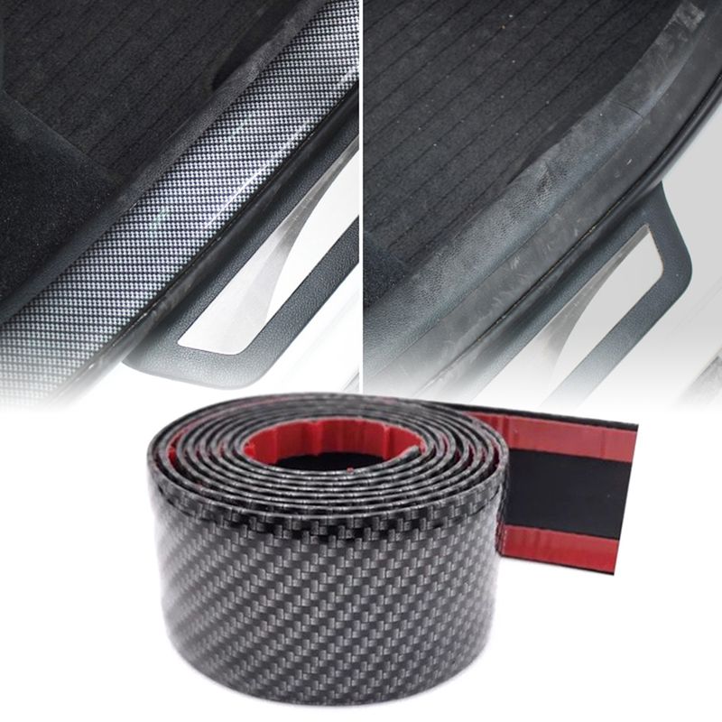 Yuanmheng Car Styling Carbon Fiber Rubber Door Sill Protector Trim Strip Decor Sticker_autovado.com