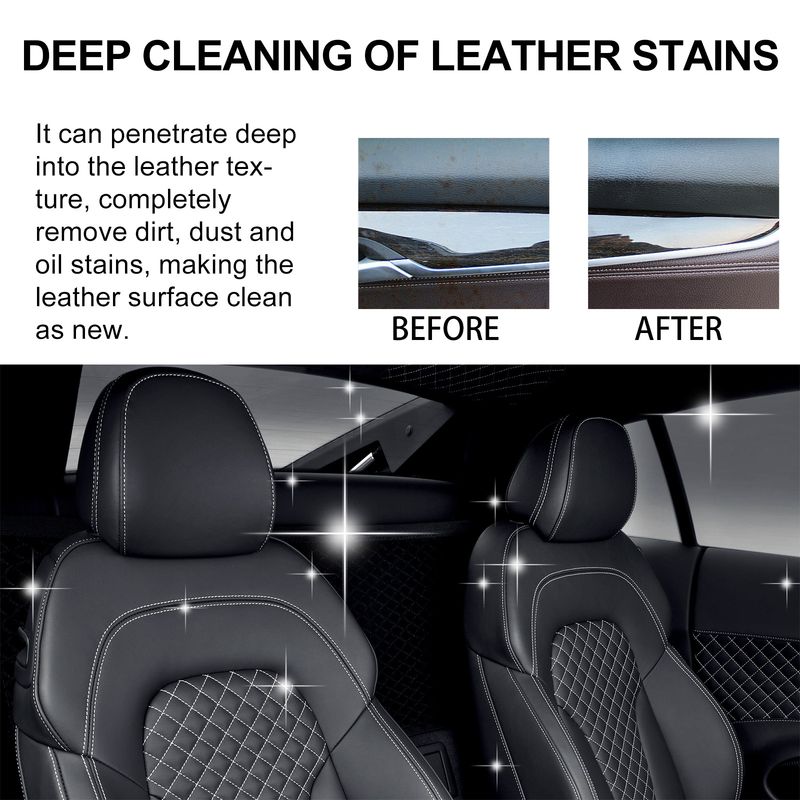 Homonth Automotive Leather Polish, Car Interior Leather Seat Leather Maintenance Refurbishment Decontamination Cleaning Agent_autovado.com