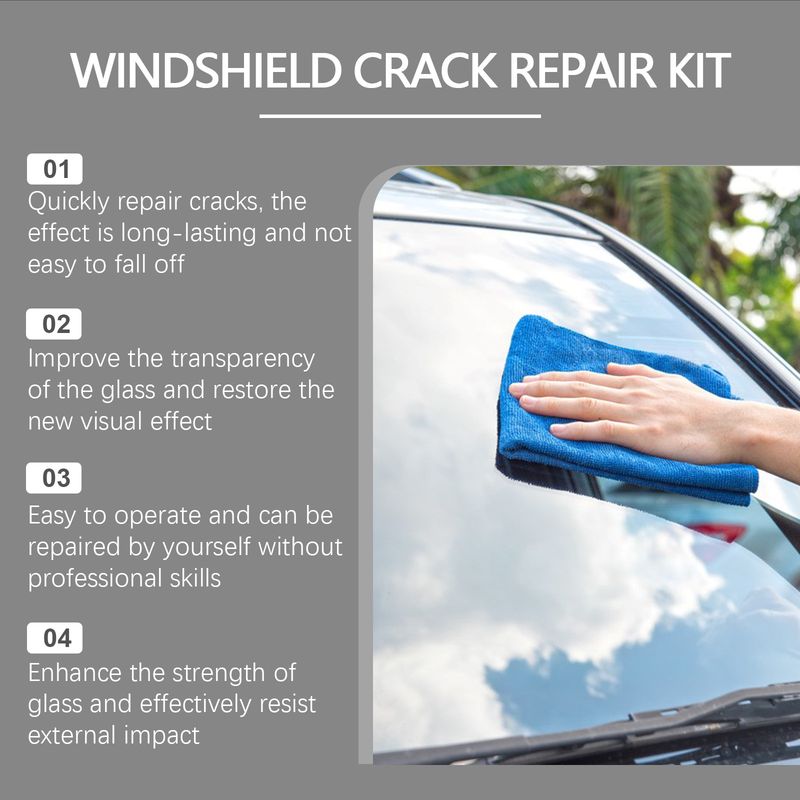 HOMONTH Windshield Crack Repair Kit, Clear Vision Automotive Front Windshield Nano Repair Solution Set_autovado.com