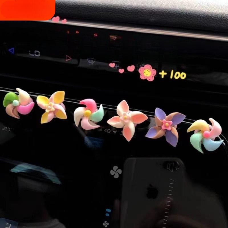 Car mounted new windmill rotating gyroscope creative decoration small ornaments, center console car interior_autovado.com
