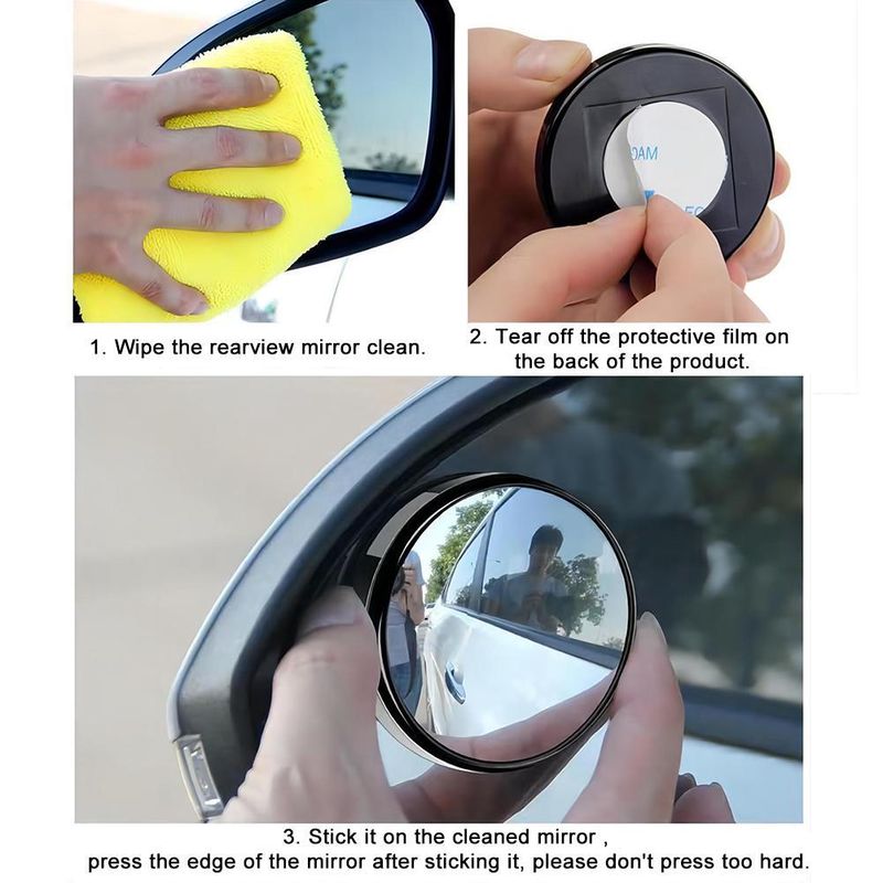 Car Rearview Small Circular Reverse Magic Device, Blind Spot, High-definition Waterproof Auxiliary Mirror, 360 Degree_autovado.com