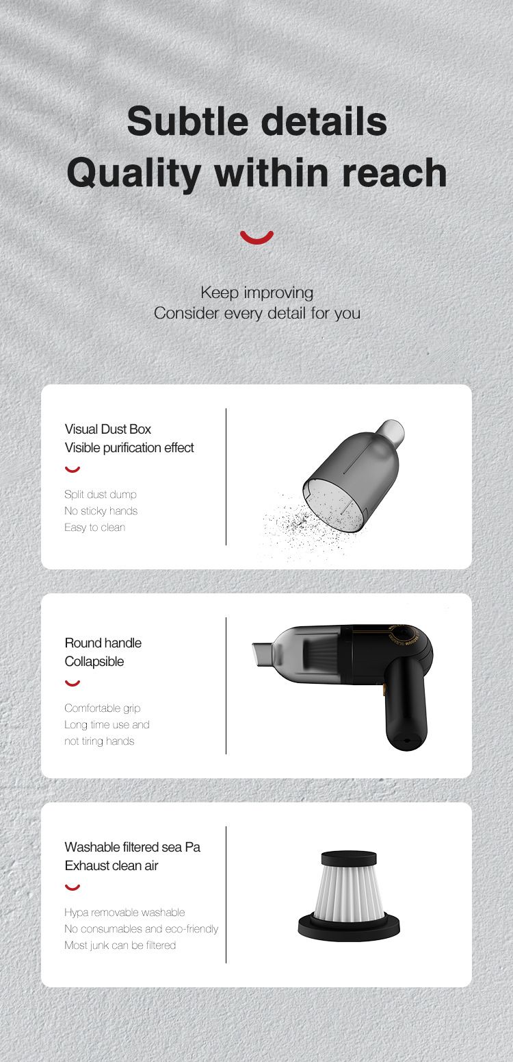 ACZT Portable Wireless Vacuum - Handheld High Power Dust Collector For Car & Home_autovado.com