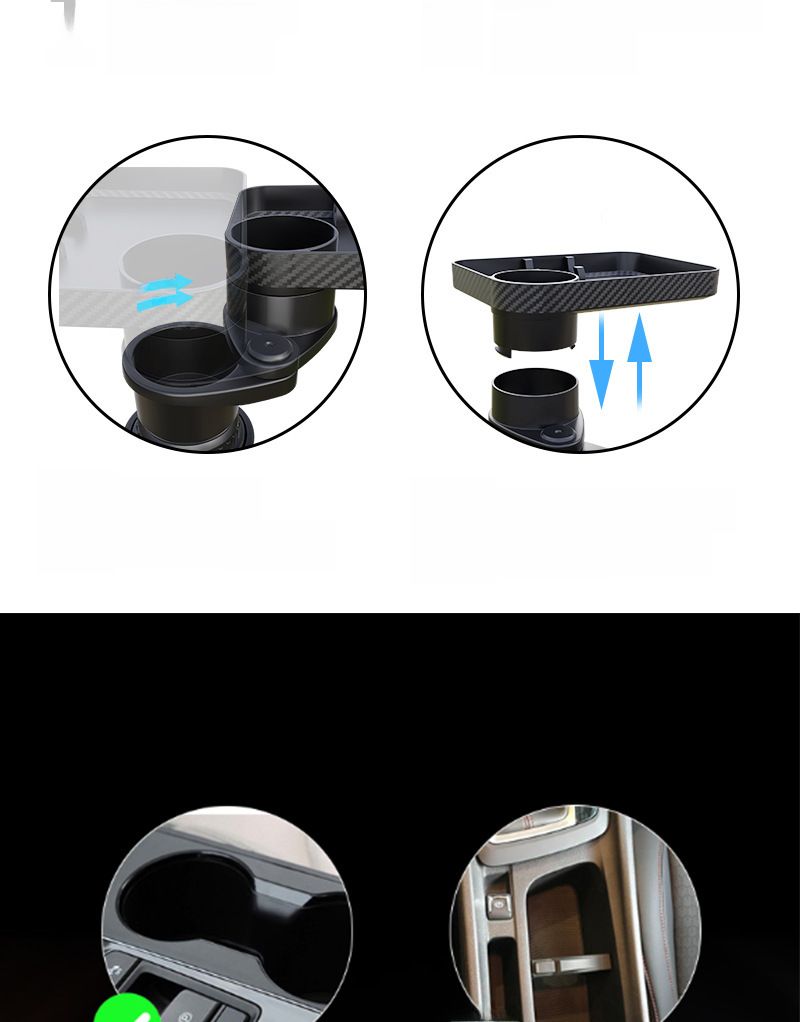 Cross-border Explosions Car Tray Cup Holder Rotatable One-half Beverage Rack Mobile Phone Rack Car Cup Holder Tray_autovado.com