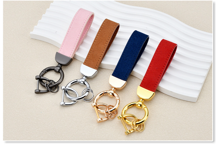 New Leather Key Chain Key Ring Multi-color Key Accessories Fur Key Chain_autovado.com