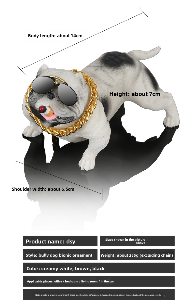 Bull Terrier Personality Creative Interior Sedan Dashboard Decoration High-end Car Accessories_autovado.com