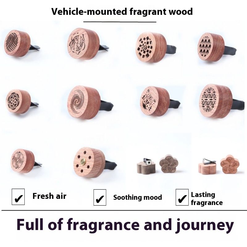 New Perfume Solid Wood Vehicle Mounted Air Outlet Diffuser Creative Car Fragrance Essential Oil Fragrance Folder Essential Oil Fragrance Stone_autovado.com