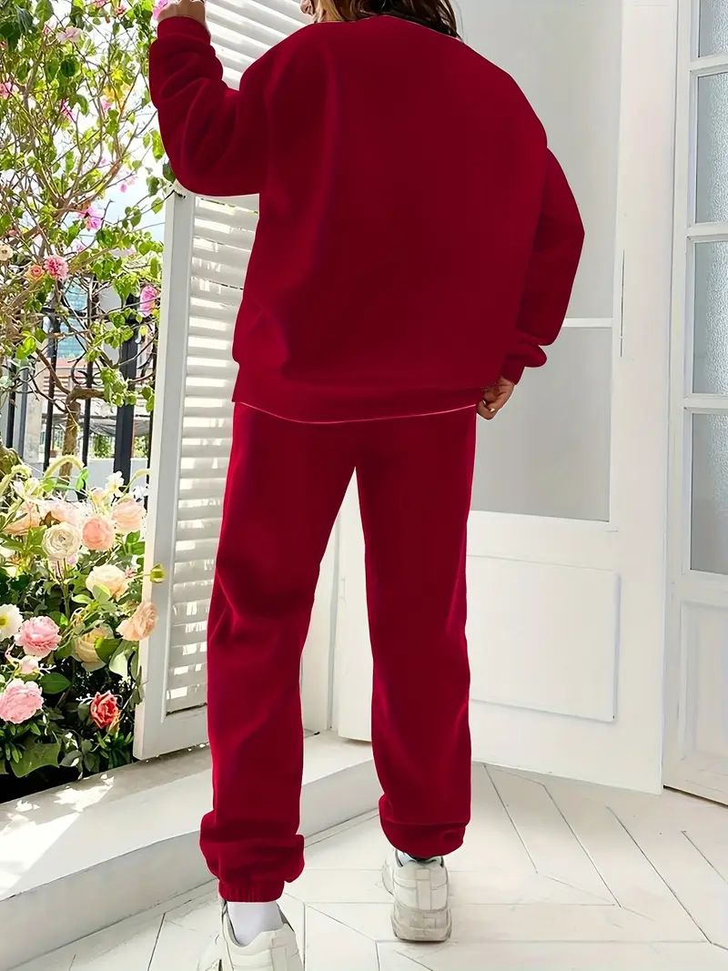 Women's Fashion Street Printed Sweatshirt Set_autovado.com