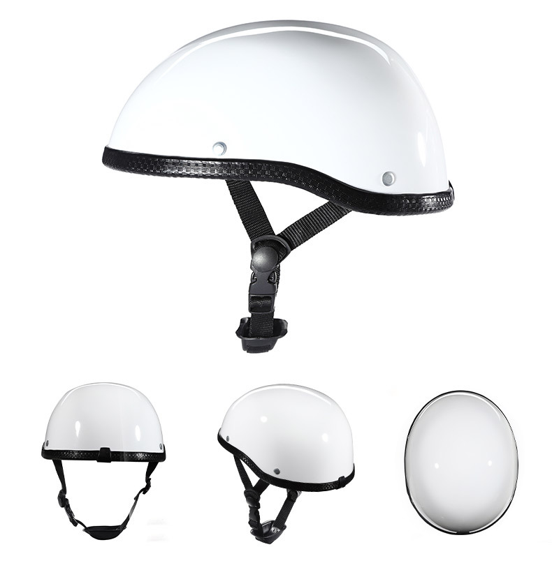 melon scoop helmet leather helmet knight summer helmet bicycle retro helmet men's half helmet summer riding helmet_autovado.com