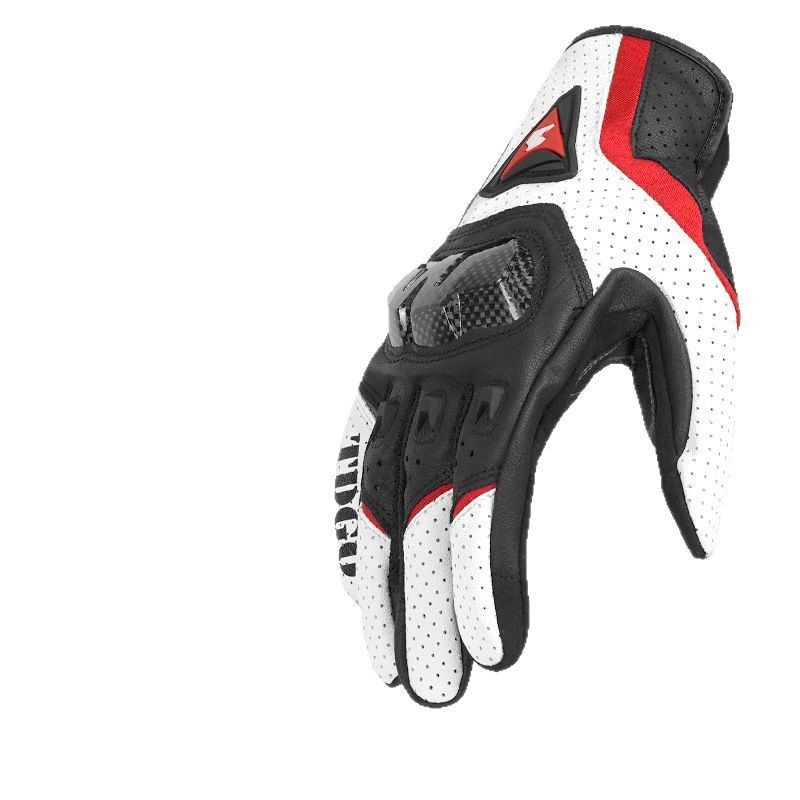 Accessories Riding Genuine Leather Gloves For Men Carbon Fiber Electric Bike Motorcycle Protective Gear Summer Anti-drop_autovado.com